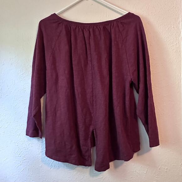 MADEWELL PURPLE 3/4 SLEEVE PEASANT TOP WITH BACK SLIT- SIZE S - Picture 7 of 8